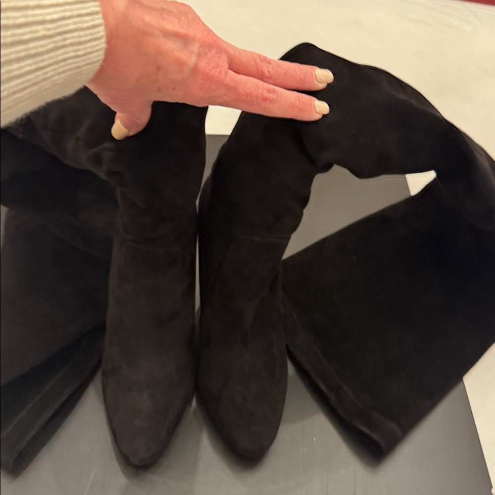 Tamara Mellon Black Over the Knee Boots suede - Picture 2 of 4